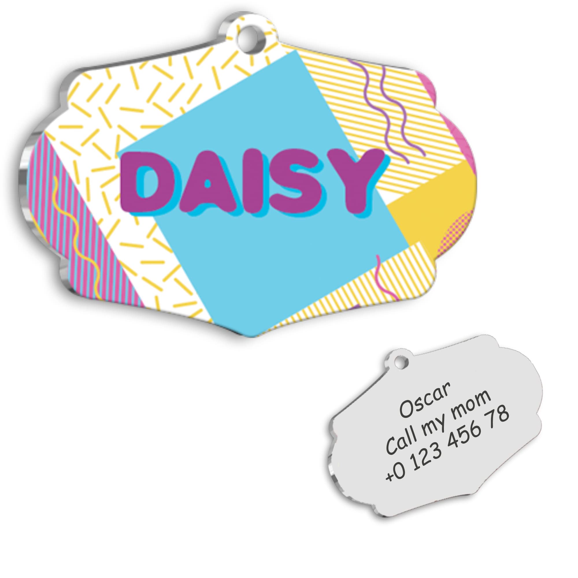 Confetti Personalized Dog Tag - Custom Name Tag - ID Tag for Dog & Cat - Customized Pet Tags - Dog Name Tag - Cat Name Tag - Engraved Dog Tag