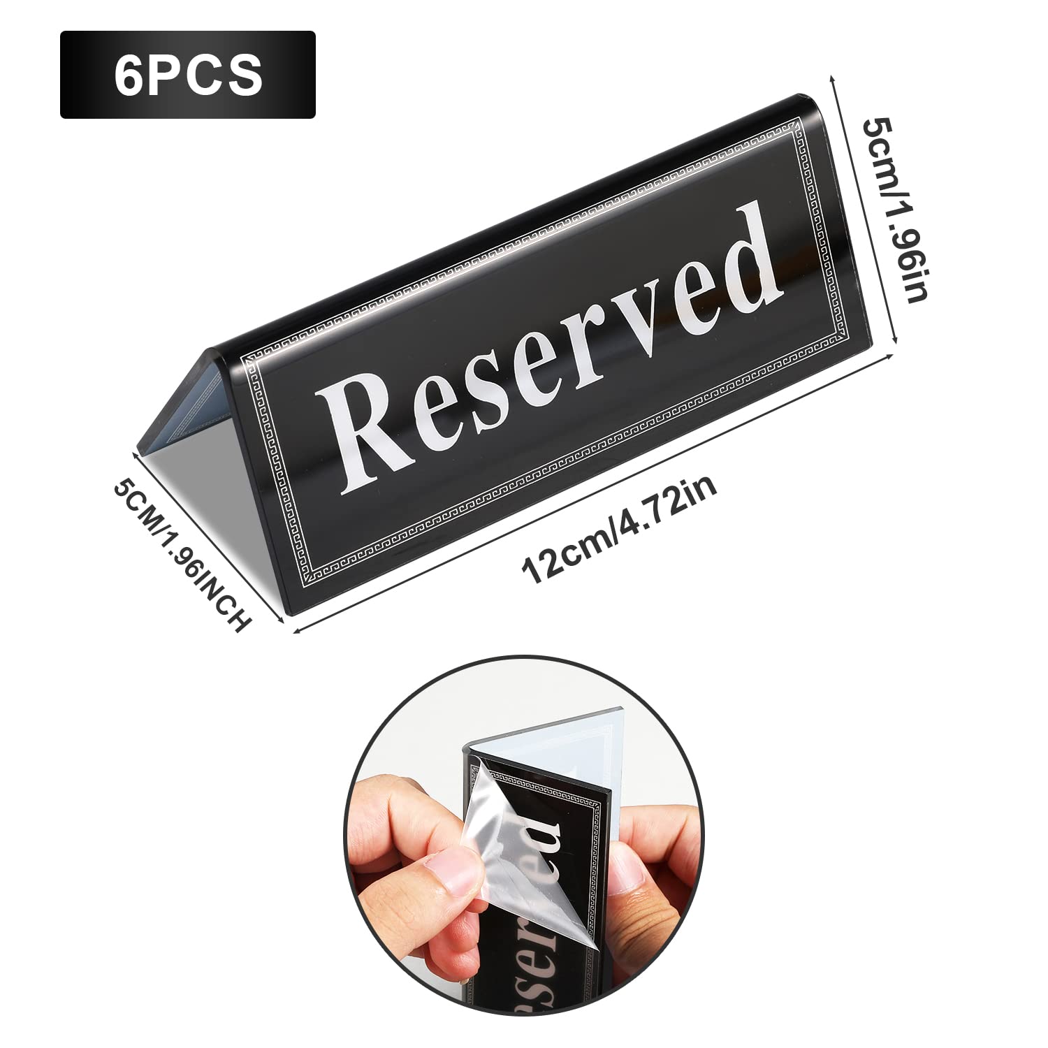 6 Stück „Reserved“-Schilder Für Hochzeit – Acryl-Aufhängeschilder Mit Band, 28x10 Cm, Für Stühle, Bänke, Tische