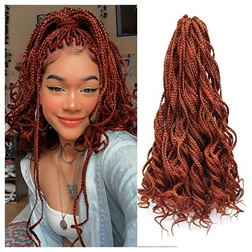 6 Packs Box Braid Crochet Hair Curly Crochet Box Braids Pre-looped Goddess Box Braids Crochet Hair Braiding Hair Crochet Braids Hair for Black Women(18inch, 350)