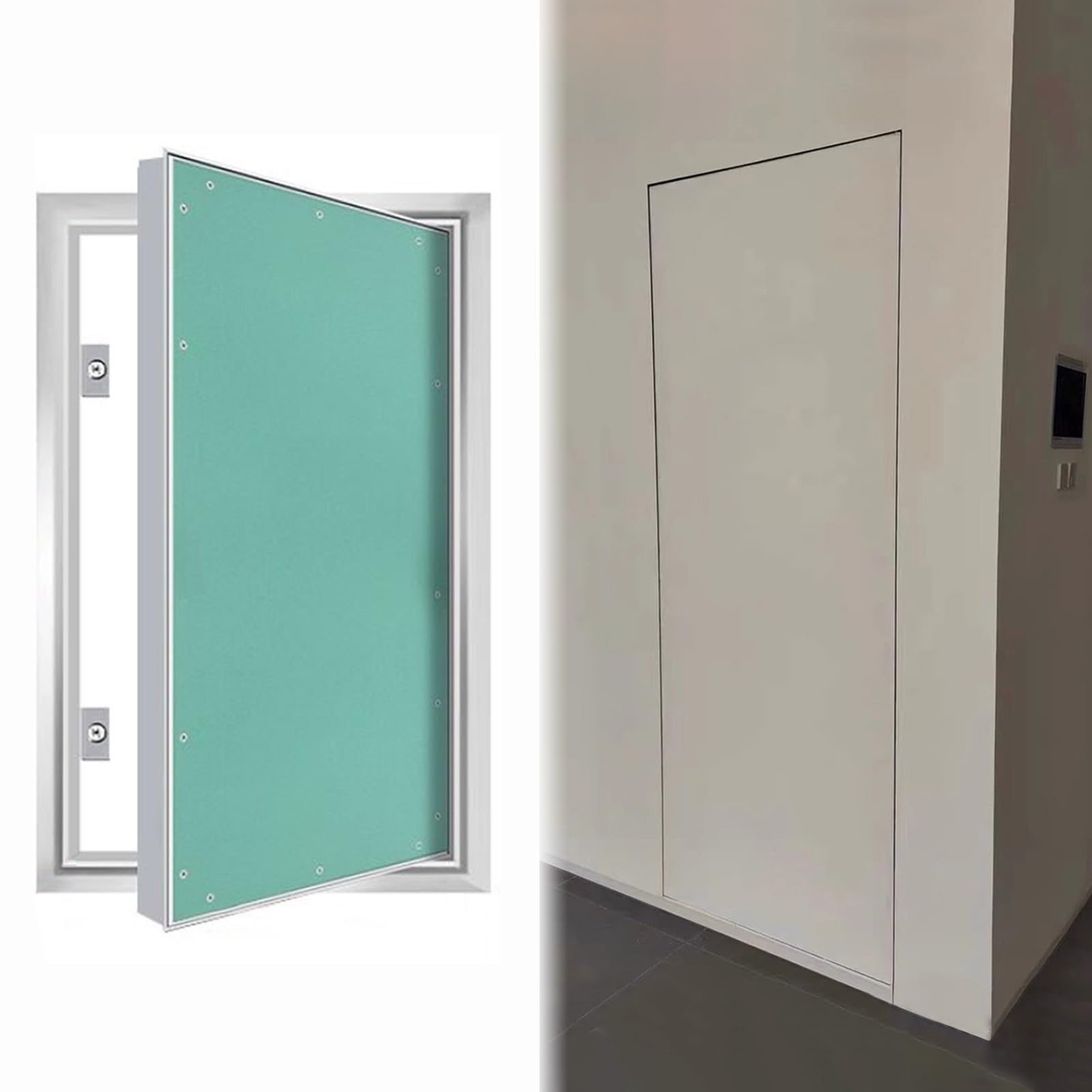 ZIMGOD Trampilla Pladur Puerta Empotrada con Panel de Acceso para Paneles de Yeso y Marco Metálico, Placas de Cubierta de Plomería Ocultas para Pared/Techo, Tapa de Registro(18x36in (45x90cm))