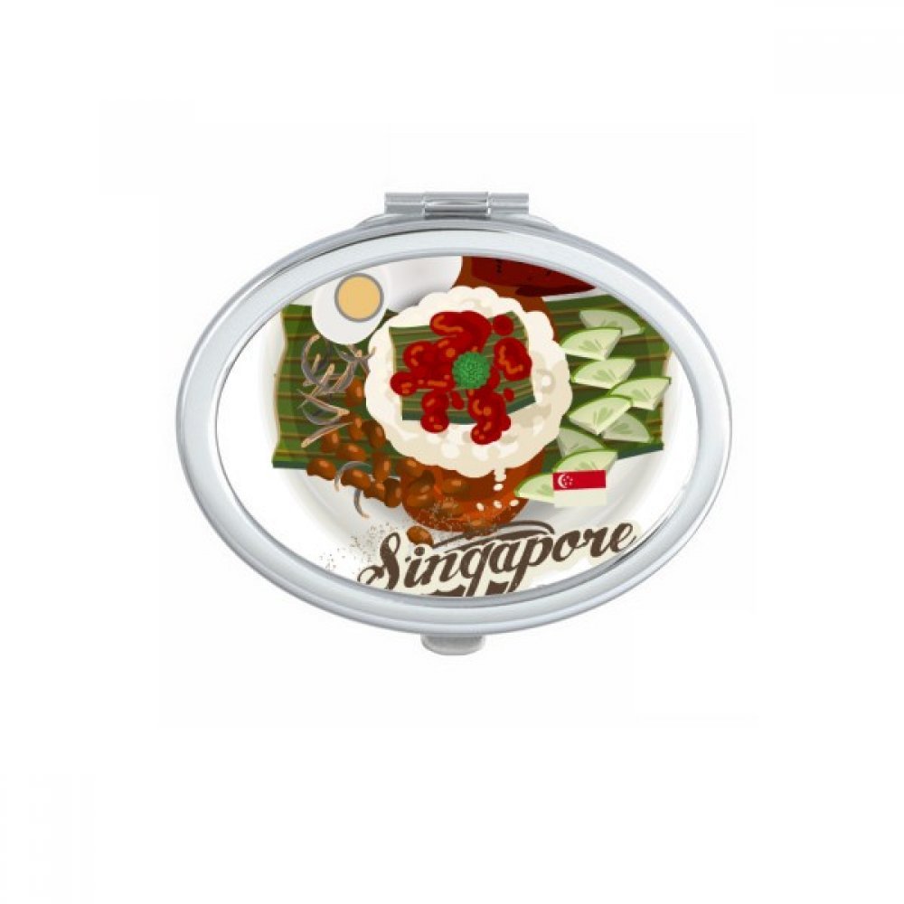 Miroir de poche oval Singapour compact et portable pour des retouches maquillage parfaites