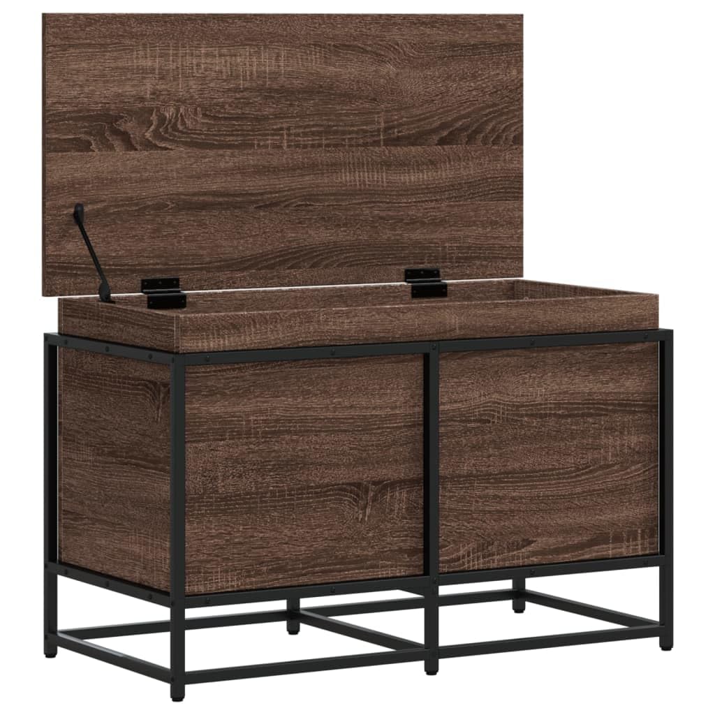 Aufbewahrungsbox mit Deckel Eichen-Optik 80x40x51,5 cm Ordnungsbox Aufbewahrung Organizer Kleideraufbewahrung zum Kleidung, Schlafzimmer, Haus, Büro