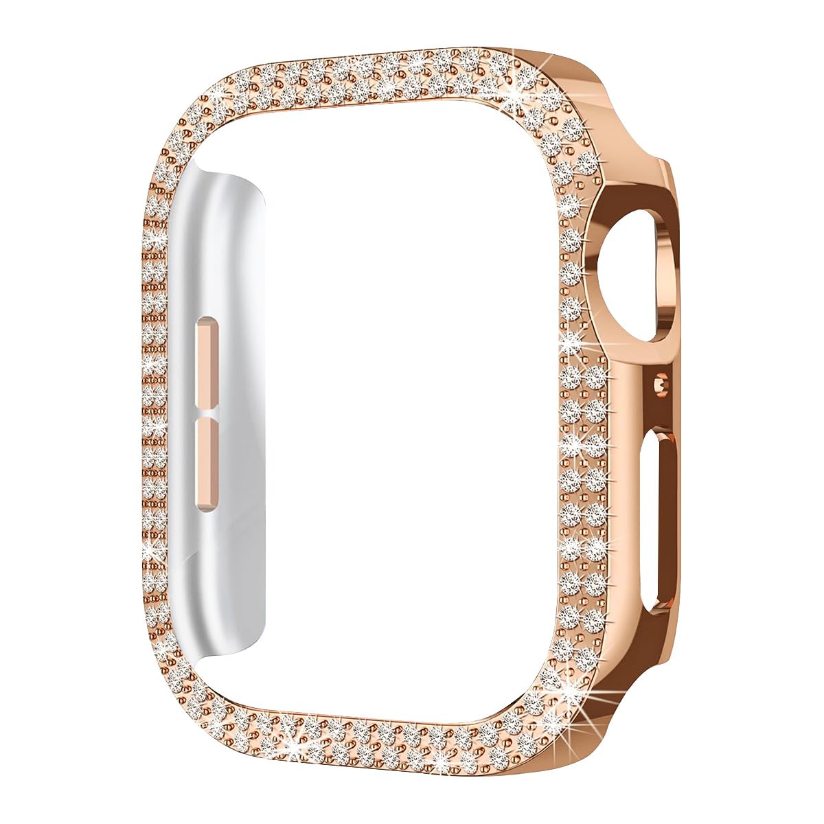 Compatible avec Apple Watch Series 10 de 46 mm - Double rangée de strass brillants - Coque de protection en polycarbonate pour homme et femme (lot de 10, série 10, 46 mm)