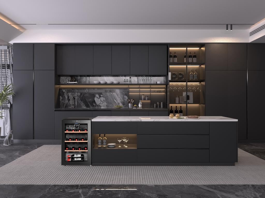 Vente-unique - Cave à vin de service - 48 bouteilles - Thermostat ajustable - KELIBIA II