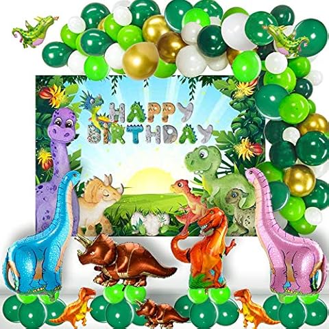 Dinosaur Theme Party Decorations for Kids Birthday Party Supplies Set Include Dinosaur Poster, Dinosaur balloon, Balloon Arch Kit For Boys and Girls- All Total 100 Pcs Cover