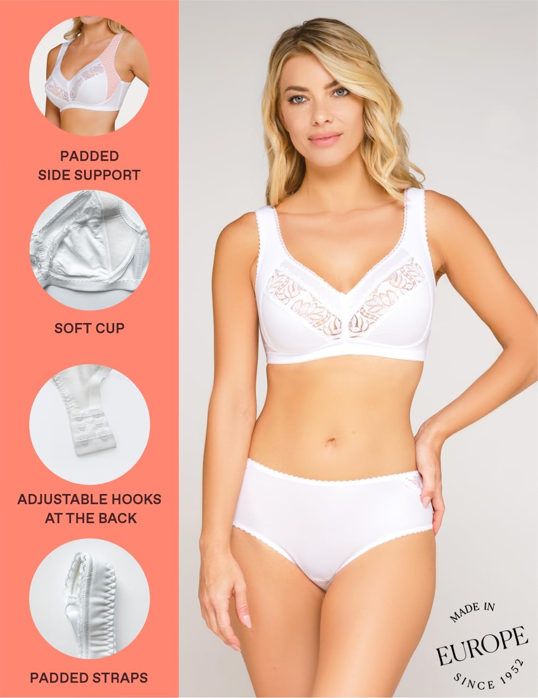 ROSME Sujetador de Mujer Lingerie sin Aros y sin Relleno, colección Galla