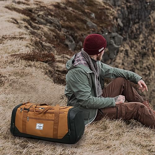 40L Lightweight Gym Duffle Bag with Shoe Compartment - Brown - Image 6