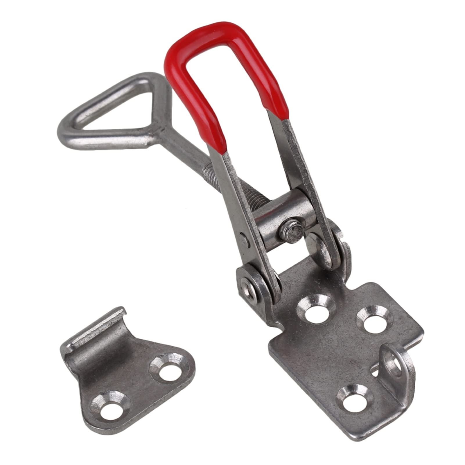 Yaoqijie - 2 piezas de acero inoxidable 304 ajustable cierre de palanca de 180 kg fuerza de sujeción para el hogar, caja de herramientas de metal, cierre de palanca con cierre duradero
