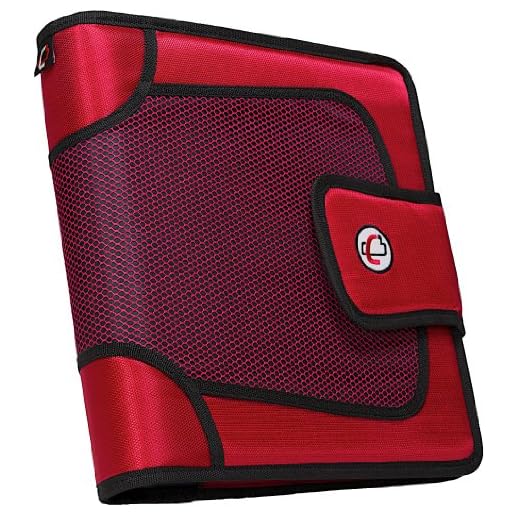 Case-it Open Tab Hook Loop Closure 2-Inch Binder with Tab File, Red, S-816-RED