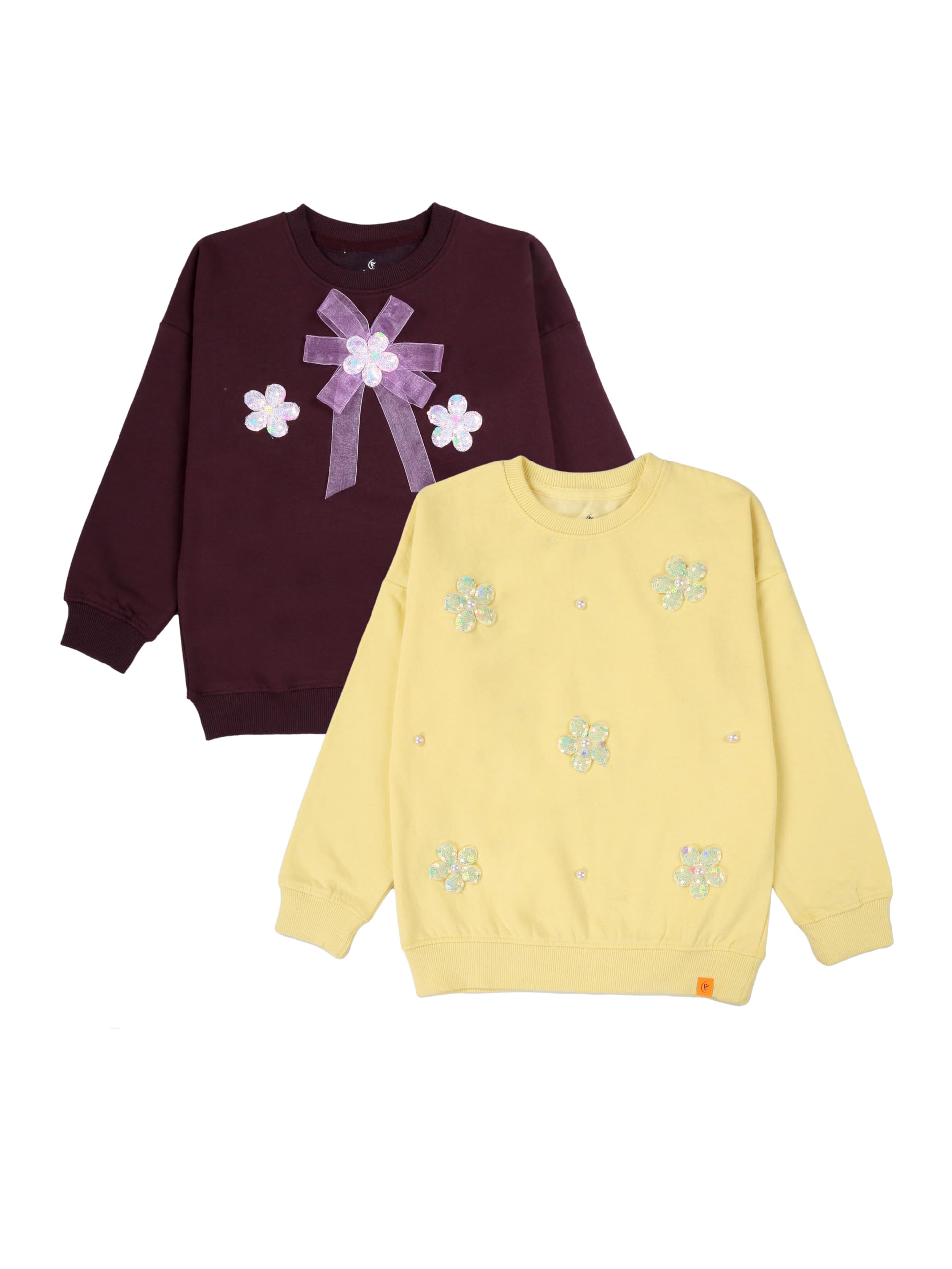 KiddoPanti Girls Round Neck Sweatshirt with Applique-image-22
