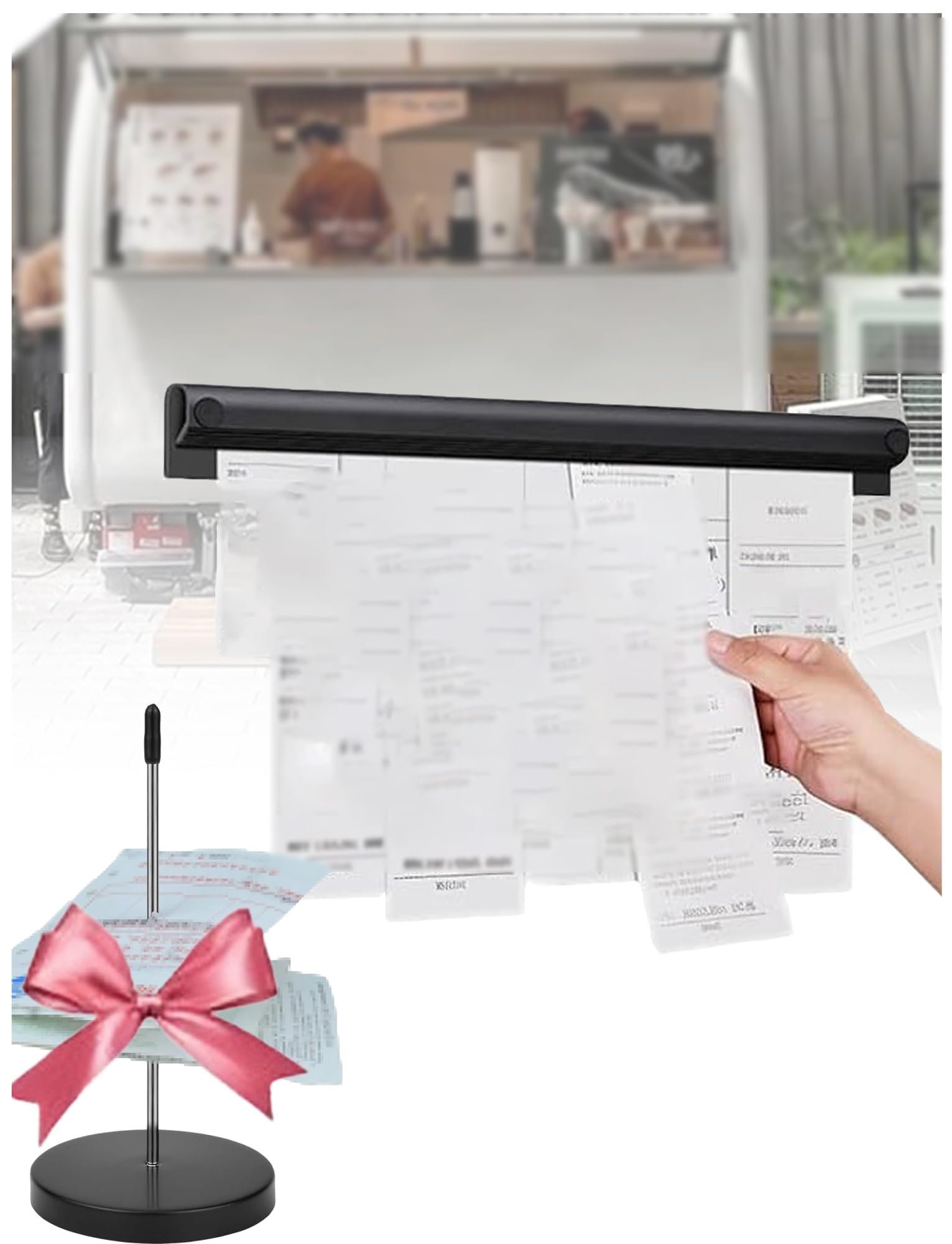 Tag crawler, gestore di ordini, Porta biglietti da parete in lega di alluminio con punta for ricevute, confezione da 2, diverse misure(20cm/7.8in)