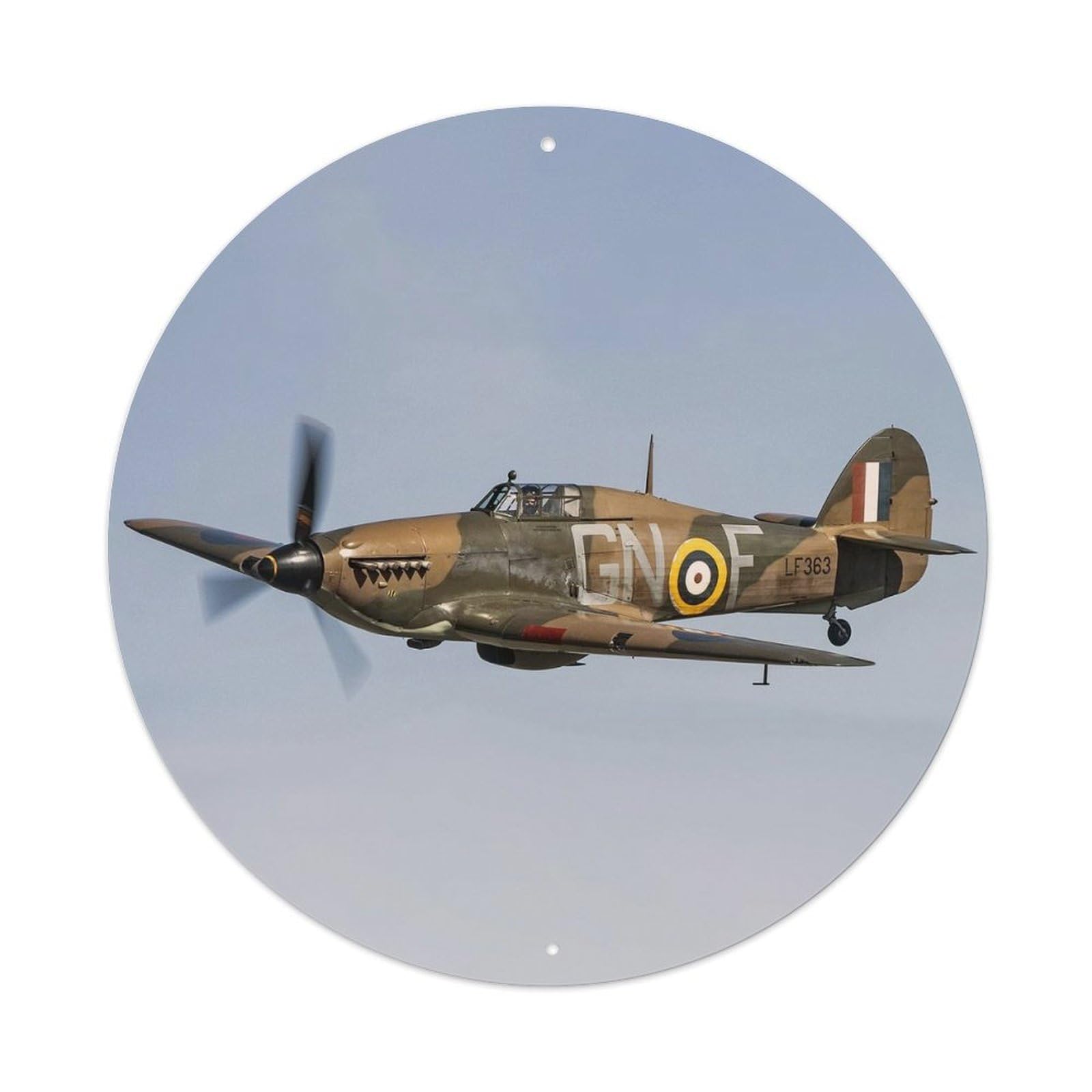 Olyhtr 8X8inch Classic Style British Wwii Military Hurricane Fighter Aircraft Metal Tin Sign