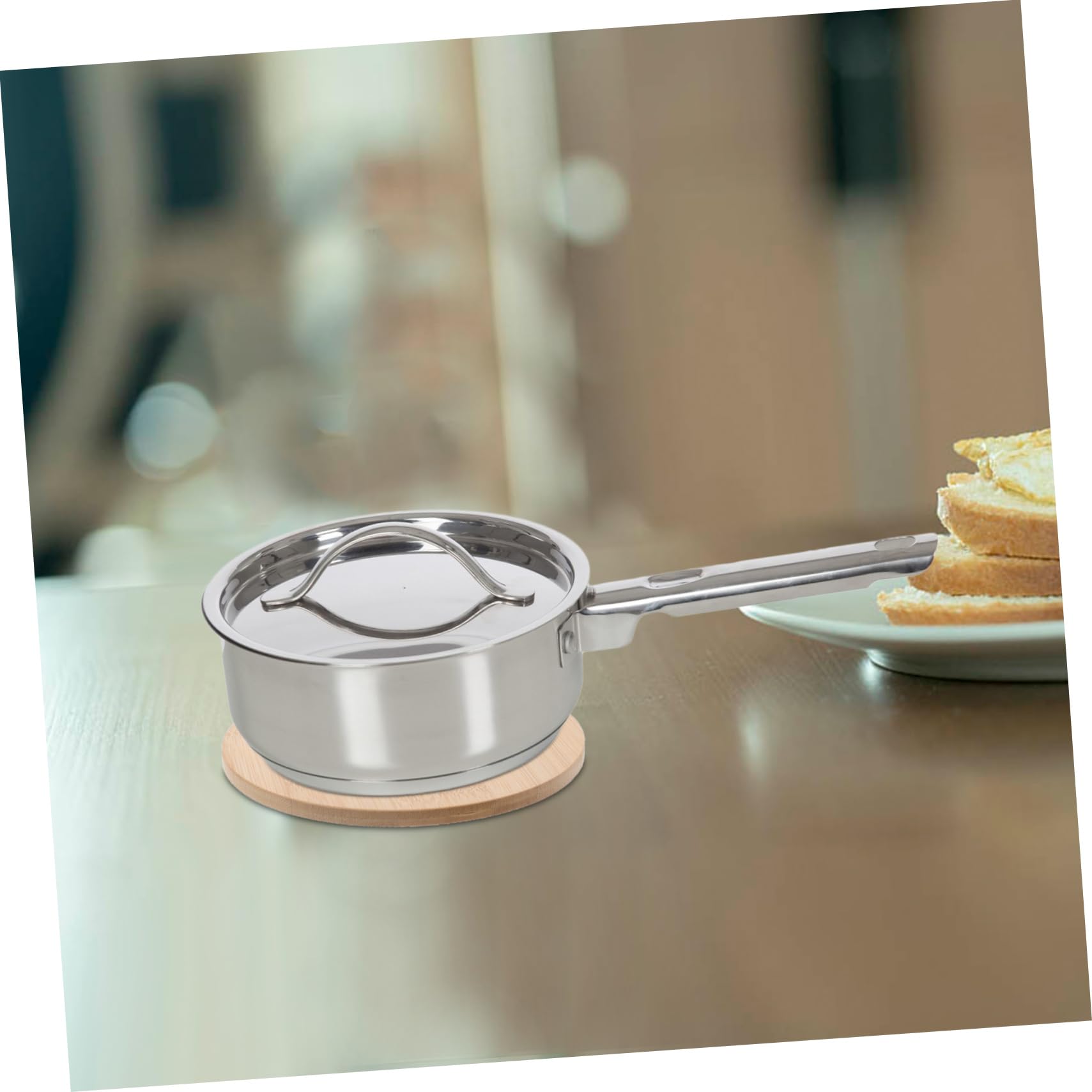 Dessous de Plat Usage Multifonctionnel en Bambou, Antidérapants Lot de 4 pour Table à Manger Cuisine
