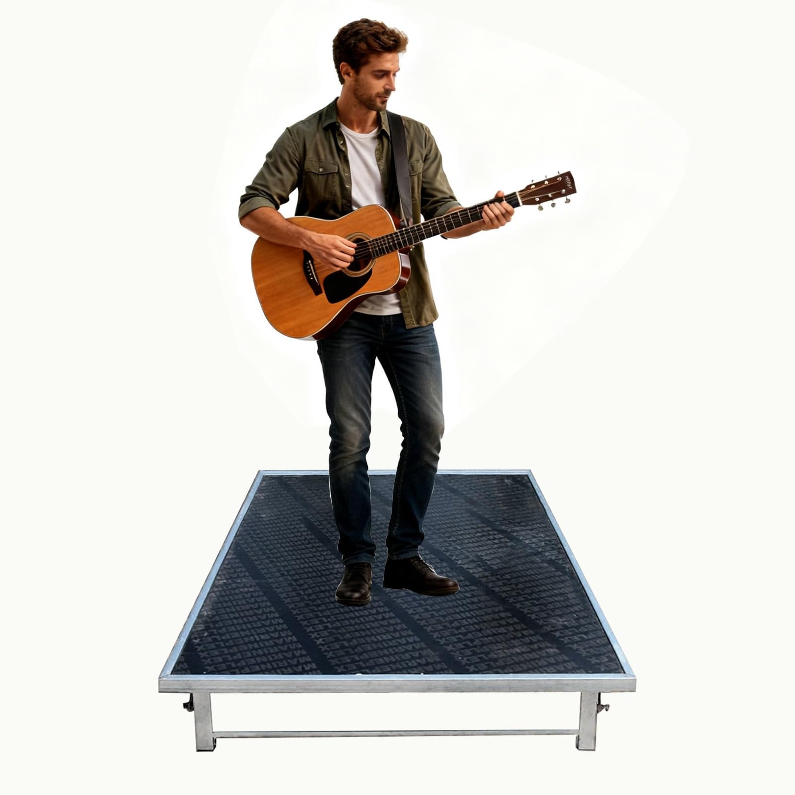Palco pieghevole portatile, modulare, con cuscinetto antiscivolo, supporto per eventi, concerti, matrimoni, scuole