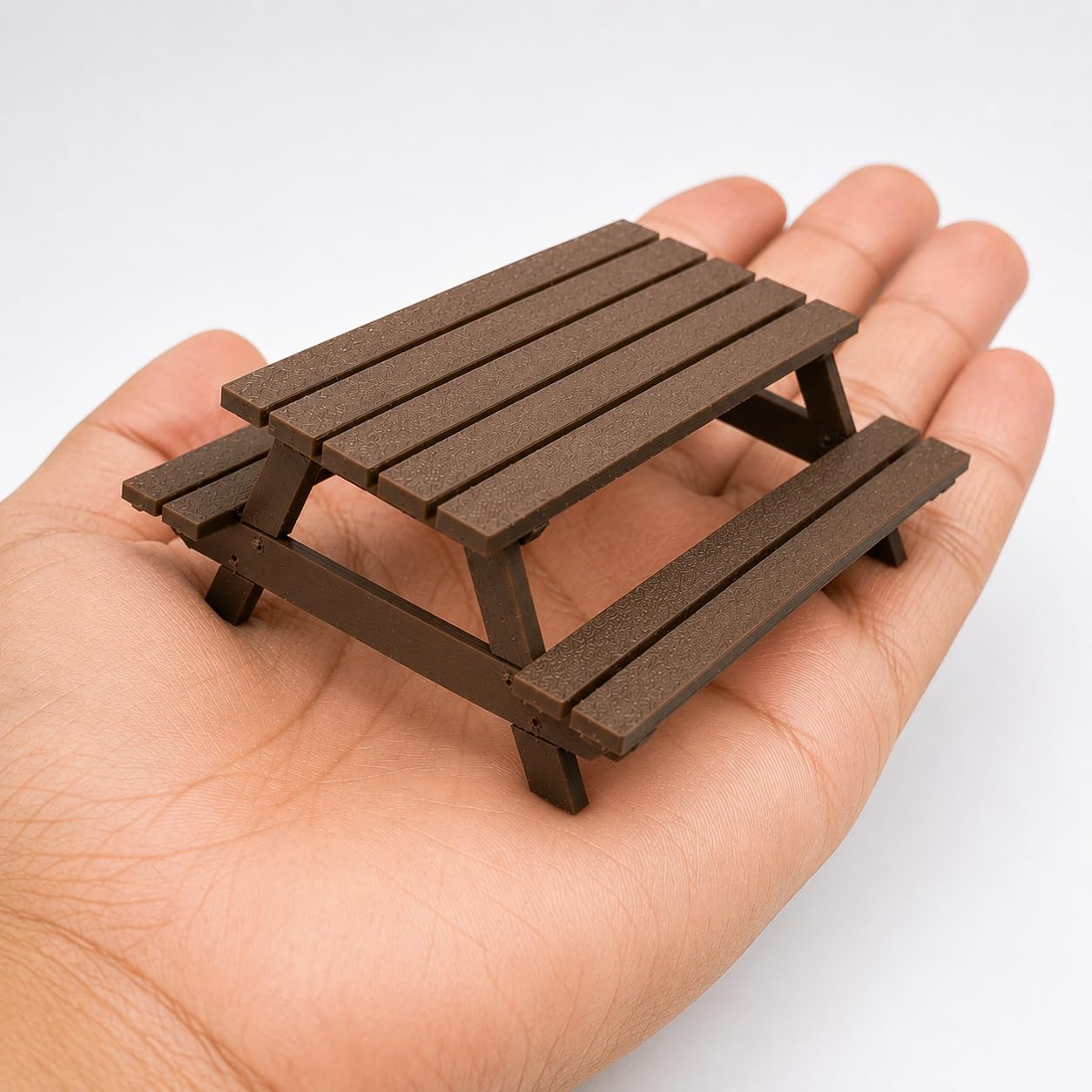 Miniature Wooden Picnic Table | 3D Printed Model Park Bench for Diorama, Dollhouse, Railway Scenery, Miniature Garden, Park Scenery, Architectural Models, School & Hobby Projects-image-39