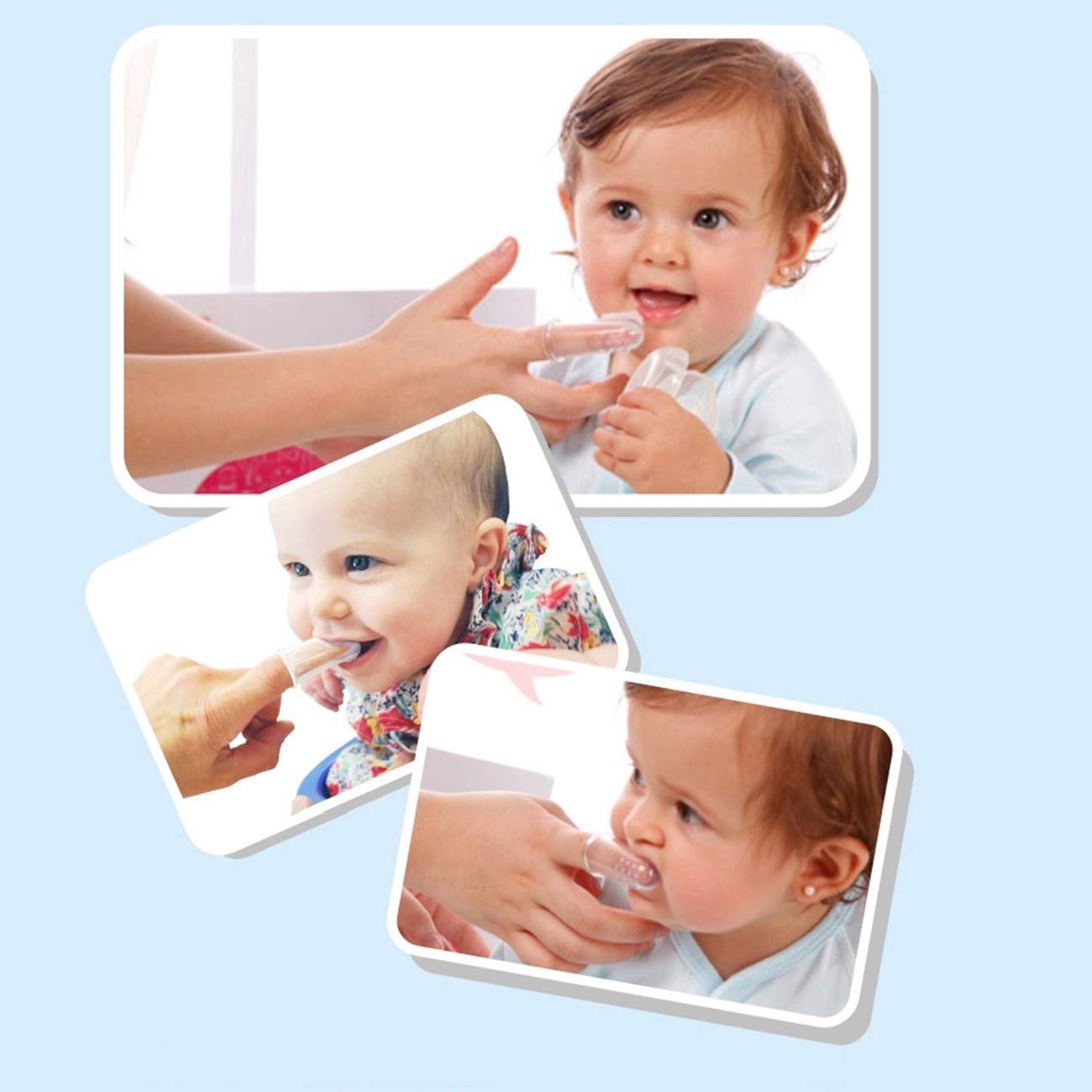 RRJ Silicone Finger Brush with Carry Case Baby Finger Tooth Brush(3 Months to 3 Years) -Pack of 1 2