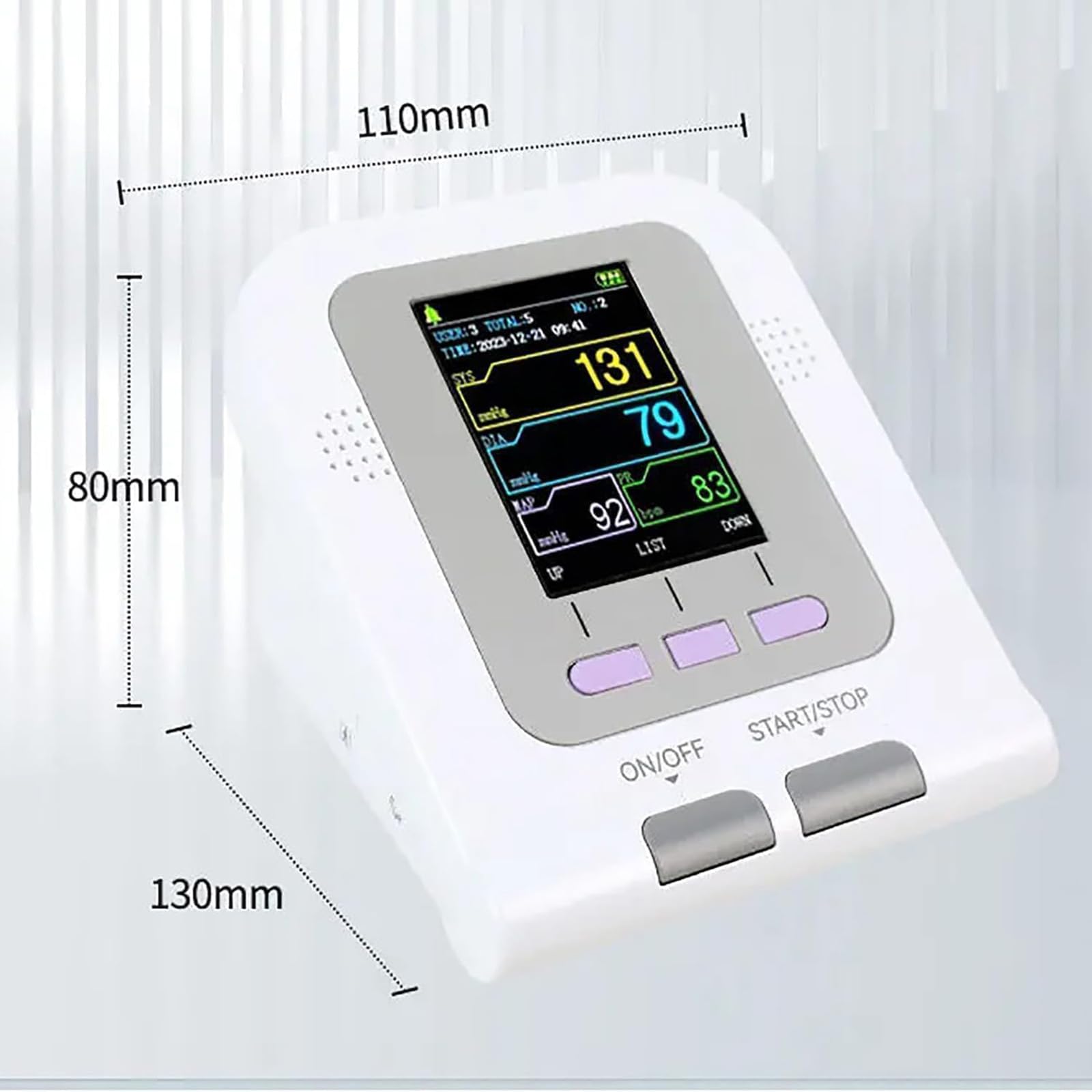 Monitor De Presión Arterial para Perros Y Gatos, Pantalla LCD Digital De 2,8 Pulgadas, Equipo Veterinario, Esfigmomanómetro Electrónico De 3 Modos Y 3 Brazaletes, Memoria para 100 Conjuntos De