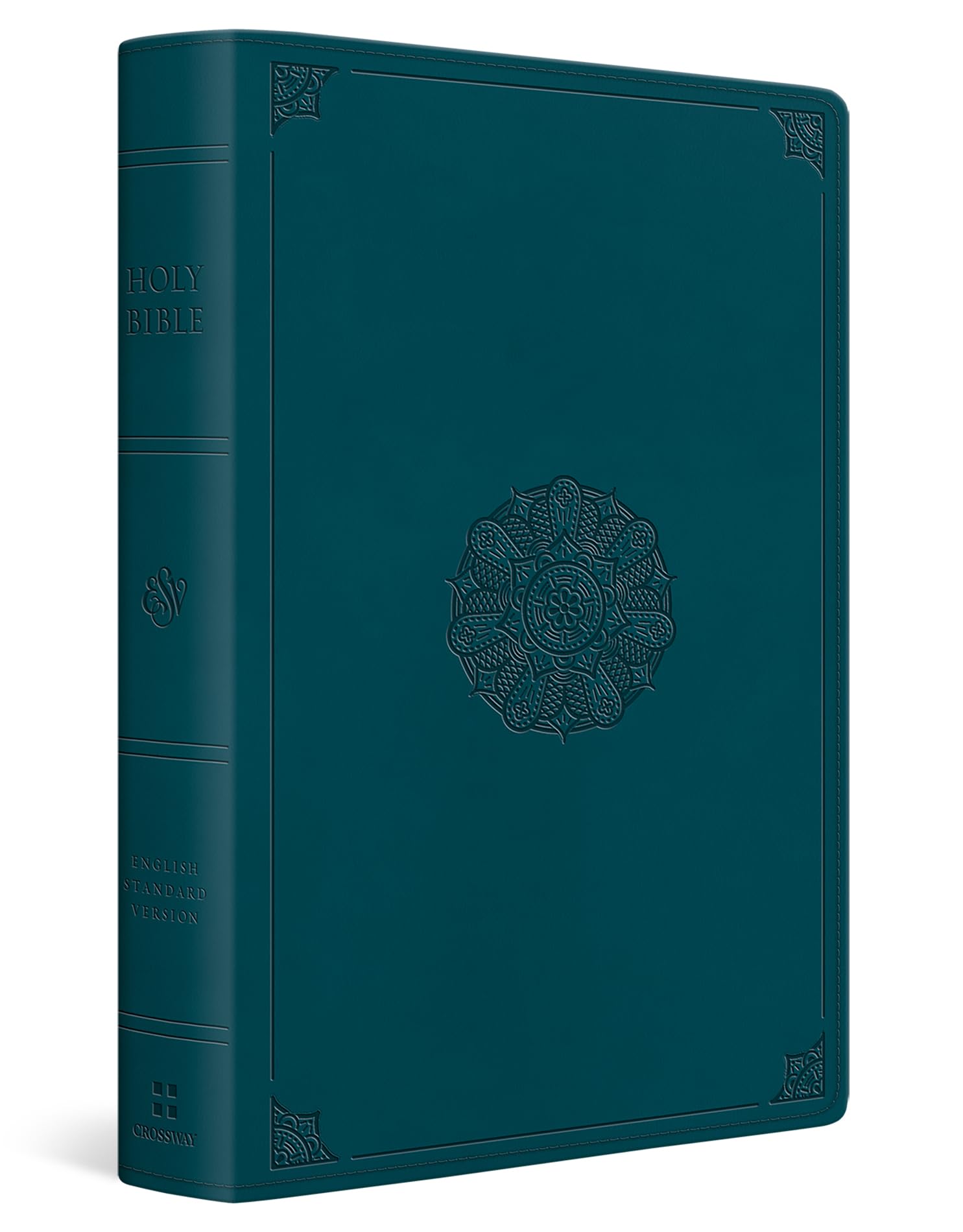 ESV Giant Print Personal Size Bible, Red Letter (TruTone, Deep Teal, Emblem Design)