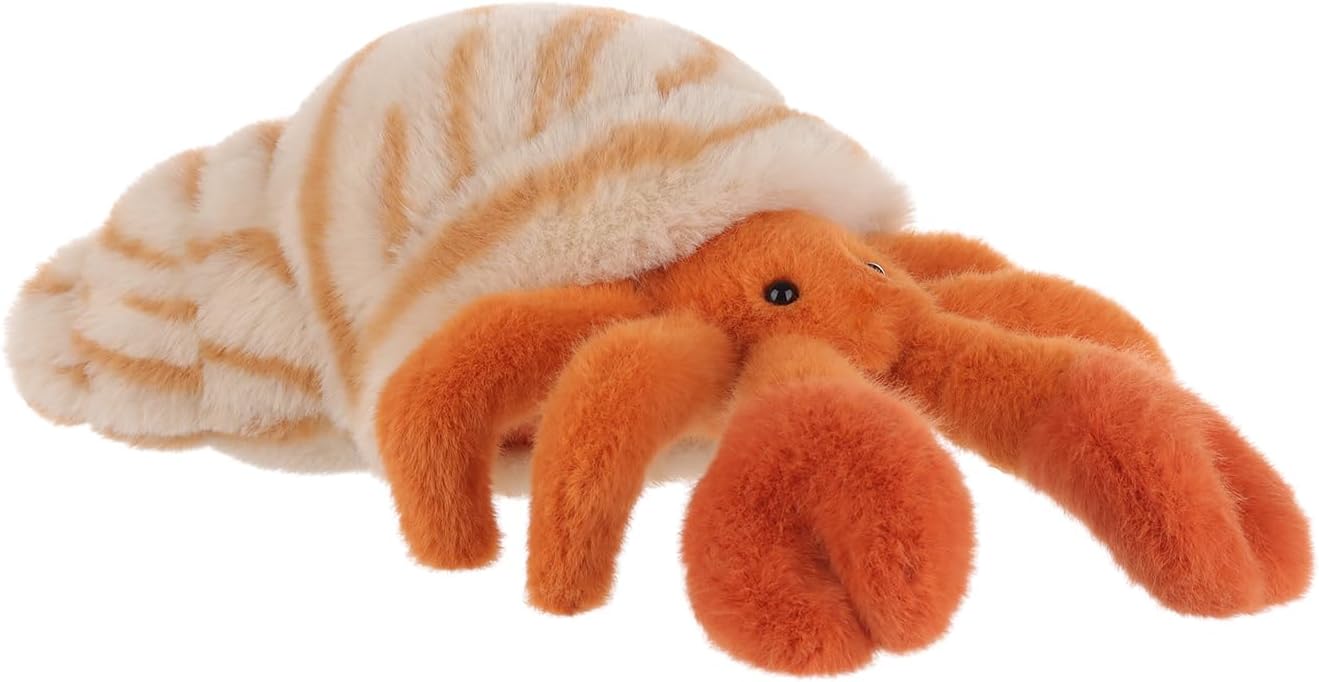 Apricot Lamb Beach Hermit Crab Plush Stuffed Animals for Kids, Soft Cute Plush Toys for Baby Girl and Boy, Fluffy Beach Hermit Crab Orange