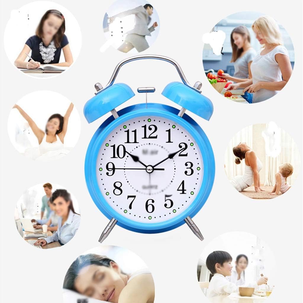 Alarm Clock - Christmas Alarm Clock with and Retro Portable Cute Mini Cartoon Round Desk(D) image 3