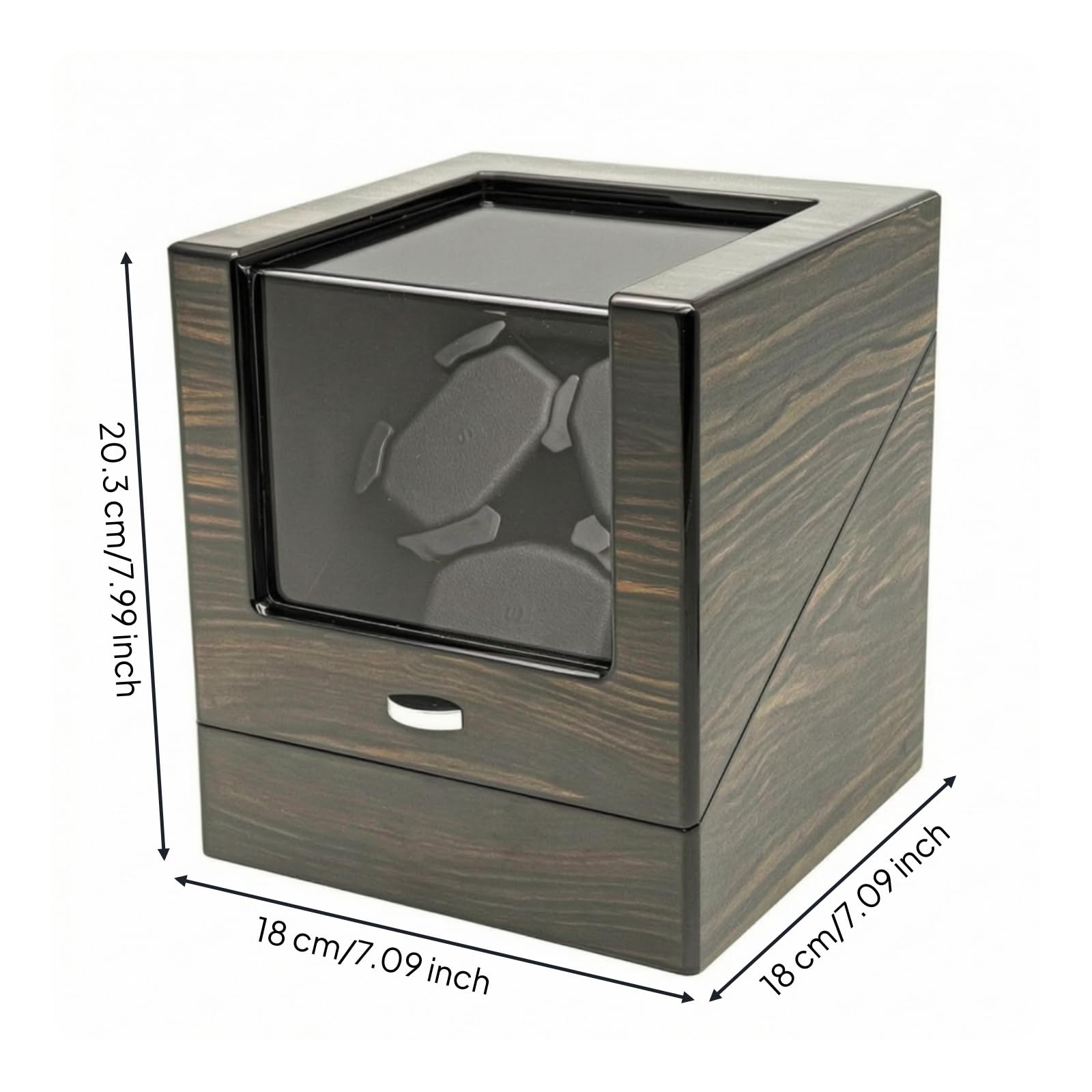 Qianly Scatola Carica Orologi Automatici Automatico Caricatore Orologi con 3 Slot Laccato Custodia Rotante con Finestra per Comodino, Scrivania