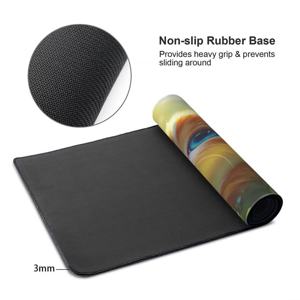 Tappetino Mouse XXL 1200x600mm Gattino Carino Grande Mouse Pad, Tappetino Scrivania con Bordi Cuciti, Grande Mousepad Gaming con Base Antiscivolo per Giocatori, Ufficio e Casa (Farfalla) -MP1536