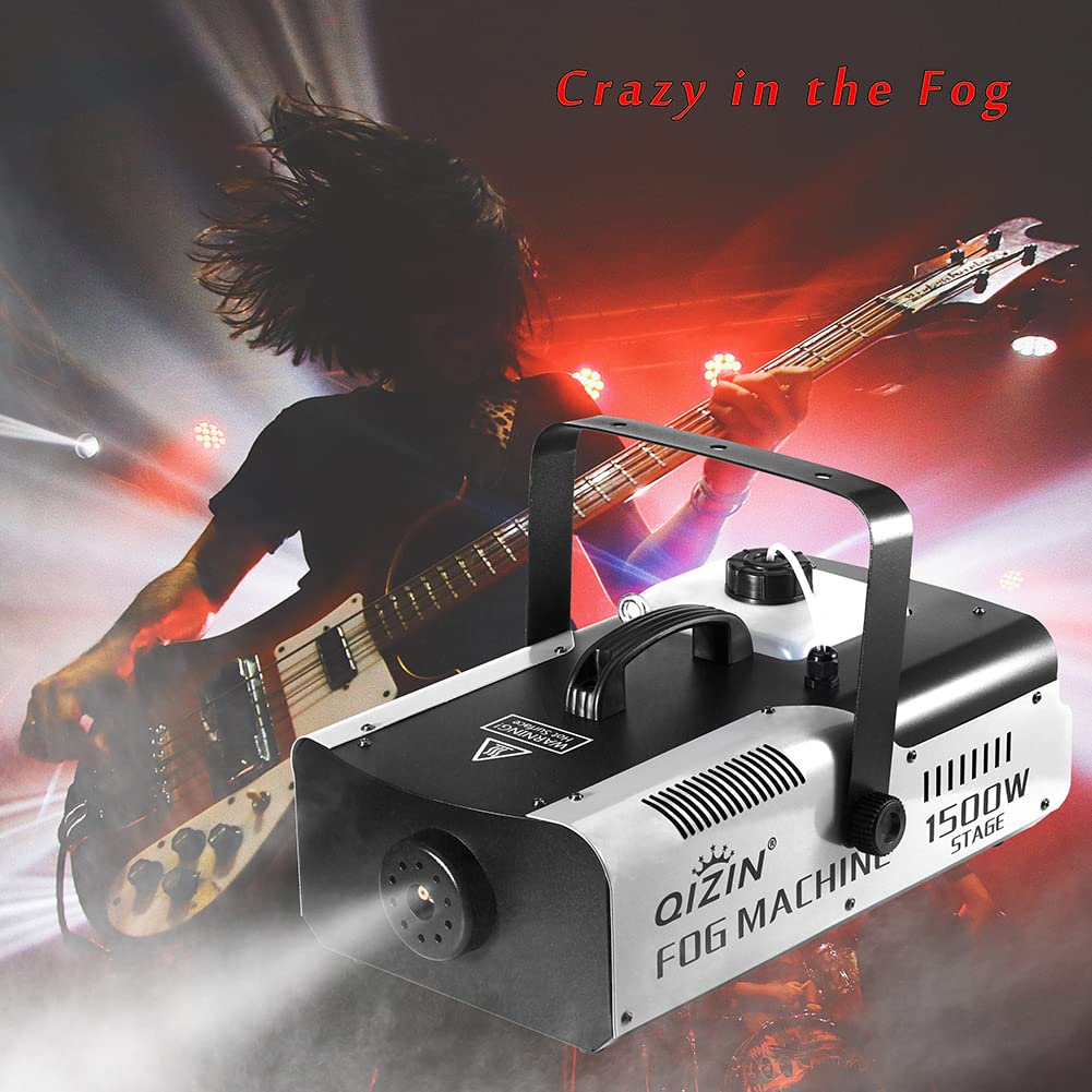 Fog Machine 1500 Watt with 2 Sets of Controllers, Professional Stage Smoke Machine for DJ Halloween Parties Wedding Christmas