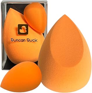 Silk Complexion Makeup Sponge Set, Wet and Dry Detailed Blending Makeup Sponges, Unrivalled Detailing Makeup Application, Latex Free and Easy Clean, Unique Fine Detailing Makeup Sponges. (Orange)