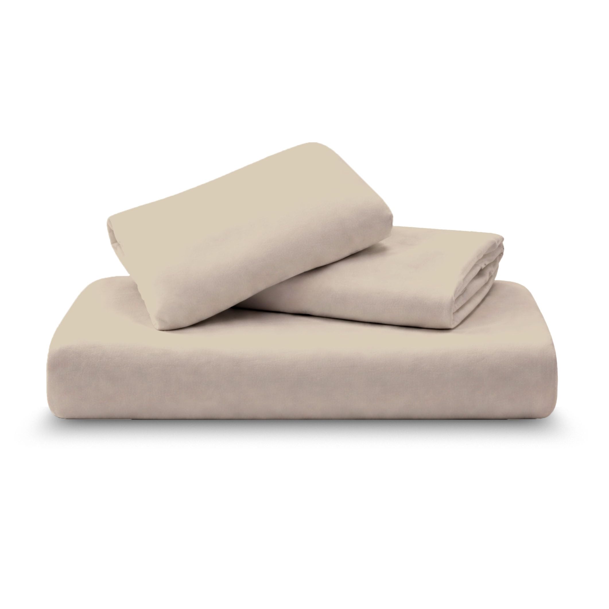 Amour Calin 3 Piece Bed Sheet Set - Easy Care Soft Brushed Microfibre Fabric - 1 Fitted Sheet, with Pair of Pillowcases - Shrinkage and Fade Resistant - 12 inches Deep Fitted (Cream, King) — image 1