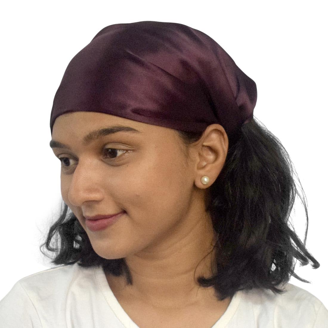 Women Satin Pineapple Protector| Elegant Plain Pineapple Keeper for Curly Hair| A Stylish Solution for Preserving and Enhancing Your Gorgeous Curls 1Pcs (Caffeine)-picture-12