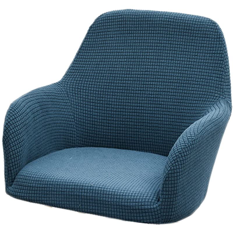 AQIGR Stretch Accent Chair Slipcover Curved Back Accent Kitchen Chair Covers Modern Arc Shaped Armrest Counter Height Bar Stools Covers Wing Back Chair Protector (Color : Gray blue, Size : 2PCS)