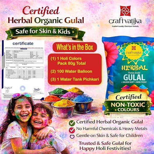 Image of CraftVatika Holi Colours Gift for Kids, Holi Colors Pichkari for Kids, Holi Tank Pichkari, Organic Holi Water Colours for Kids, Holi Items, Safe Holi Gulal Colours