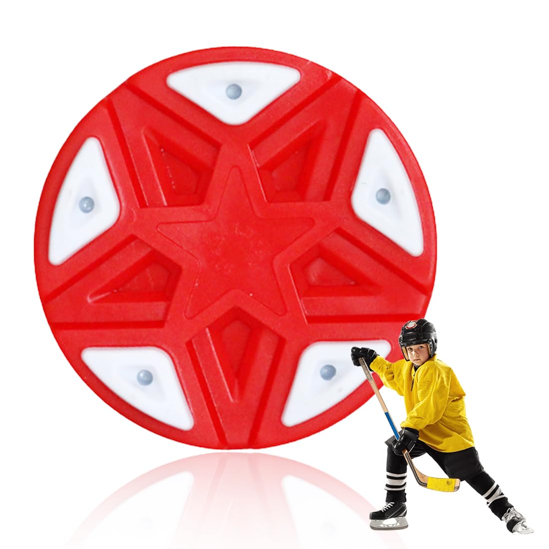 NHQZ NHQ Rondelle de Jeu de Hockey à Roulettes,Hockey Sur Glace,Roller Hockey,Rondelle de Hockey à Roulettes en Plastique de Hockey de Rue pour Balles Intérieures Extérieures au Sol,Facile à Glisser