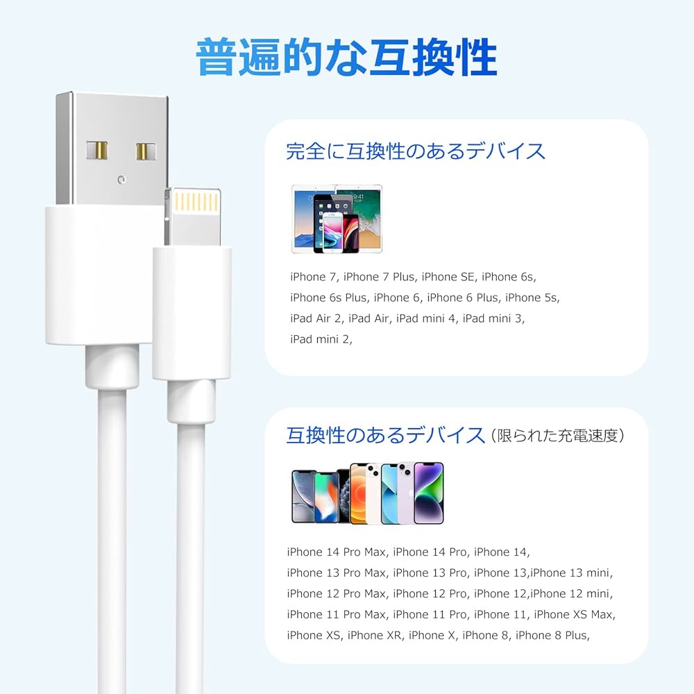 iPhone12 64GB 充電コードライトニング付き Amazon.co.jp: iPhone 充電ケーブル ライトニングケーブル 3M 2