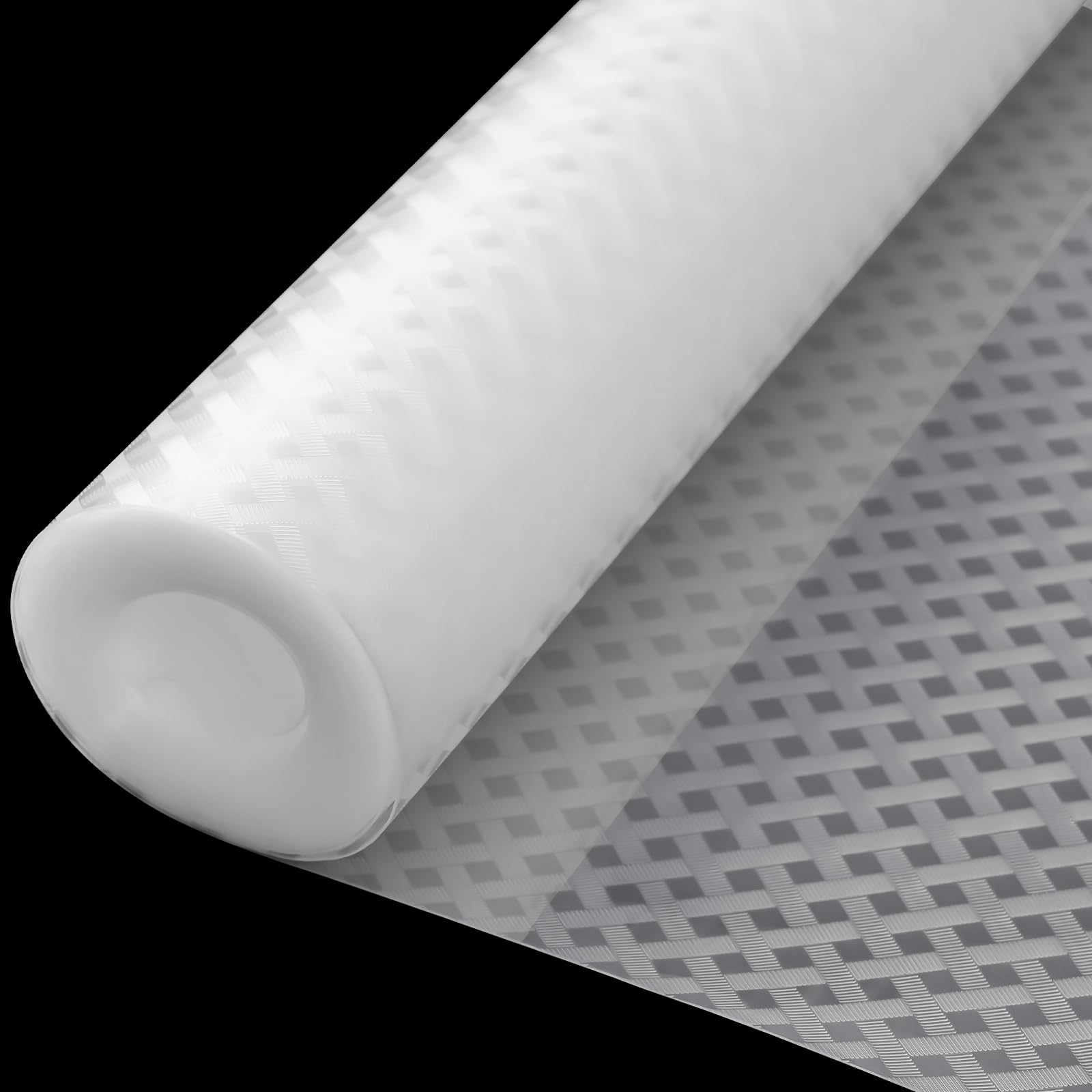 Zindoo Antirutschmatte Schubladen Transparent Schubladenmatte mit Rautenmuster Schrankfolie Zuschneidbar Schoner für Schublade Regal im Kühlschrank, Schutz vor Kratzern und Feuchtigkeit 30x150cm