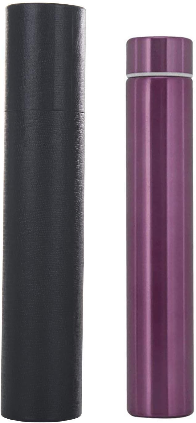 ChezMax Slim Thin Stainless Steel Vacuum Insulated Water Bottle Leak Proof Eco-Friendly Travel Cup Sports Drink Bottle 8.8OZ Rose Red