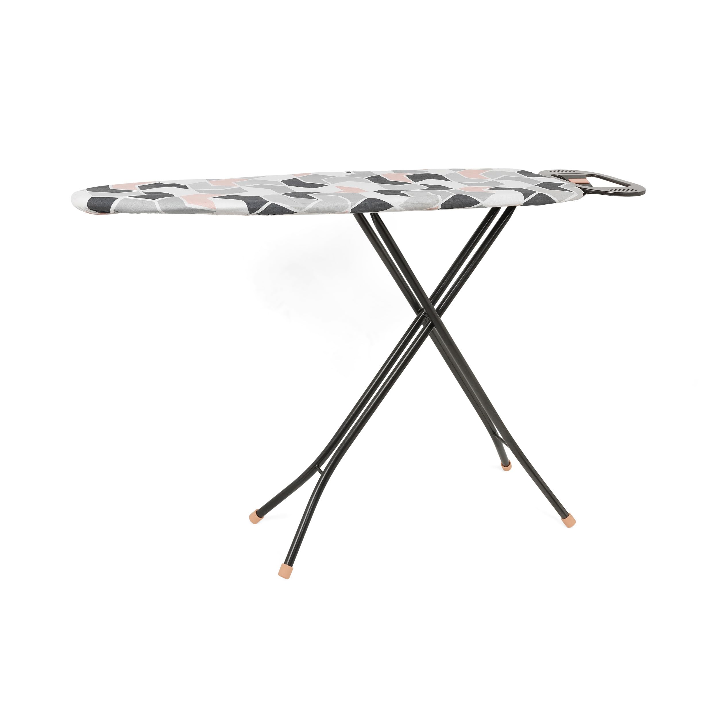 Beldray LA049872GRYEU Folding Ironing Board, Compact Vertical Storage, 7 Variable Heights, Lightweight & Collapsible Ironing Table For Left/Right Handed Use, Anti Slip Feet, Graphite Grey, 115 x 36cm