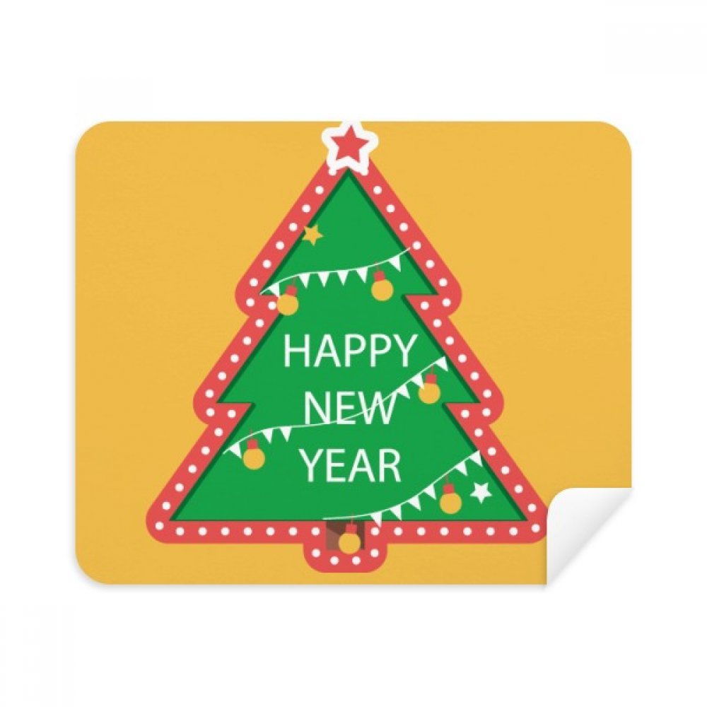 Merry mas Tree Cartoon Portrait Cleaning Cloth Screen Cleaner 2pcs Suede Fabric