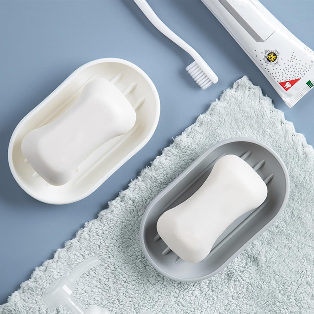 2 Porte-savons En Silicone - Drainage Intégré - Antidérapant - Pour Salle De Bain, Douche Ou Cuisine