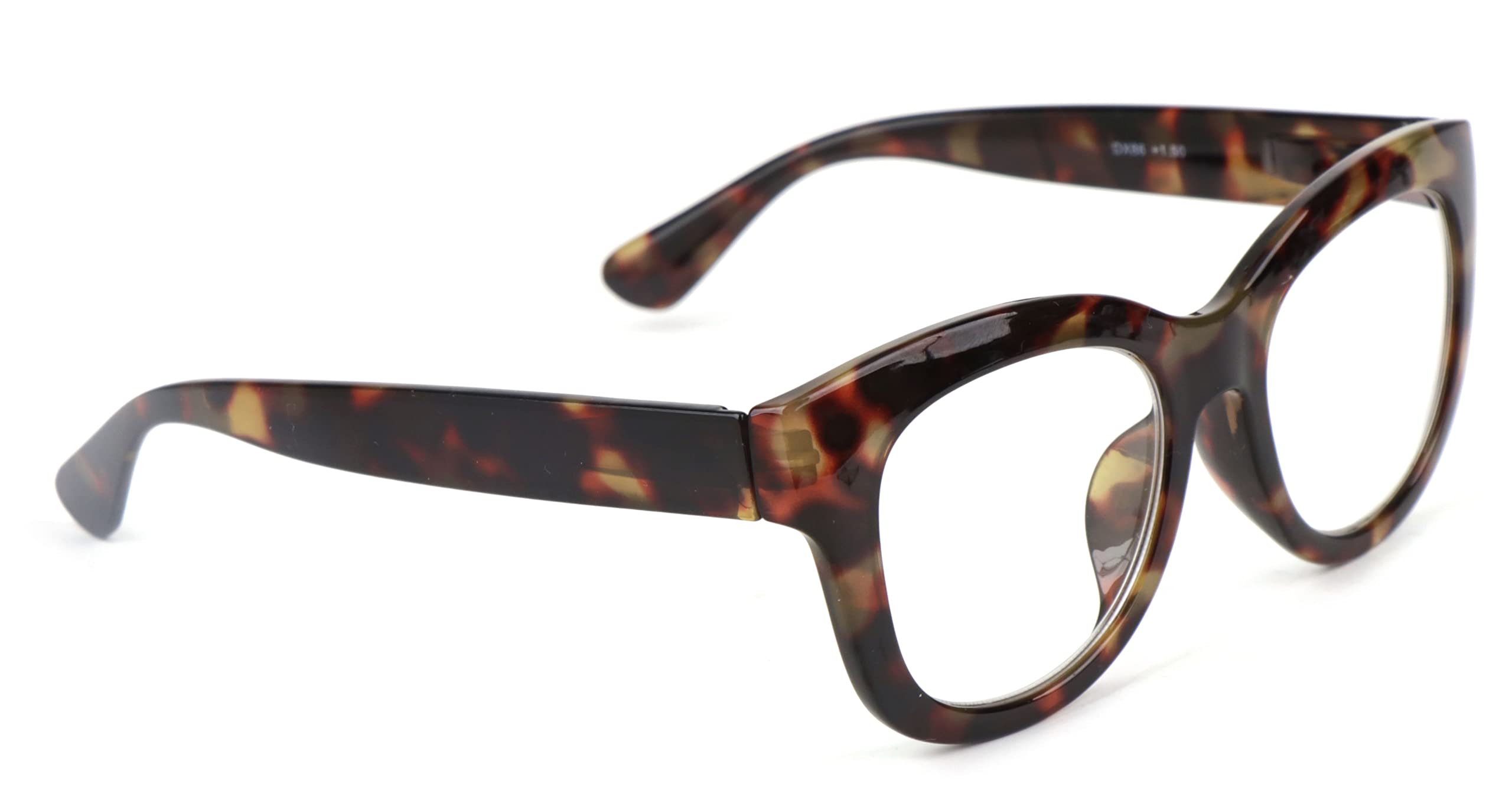 Fads & Fashions Unisex Tortoise Bold Oval Fashion Retro Reading Glasses With Spring Hinges Dx86 (, 3.5, Diopters)