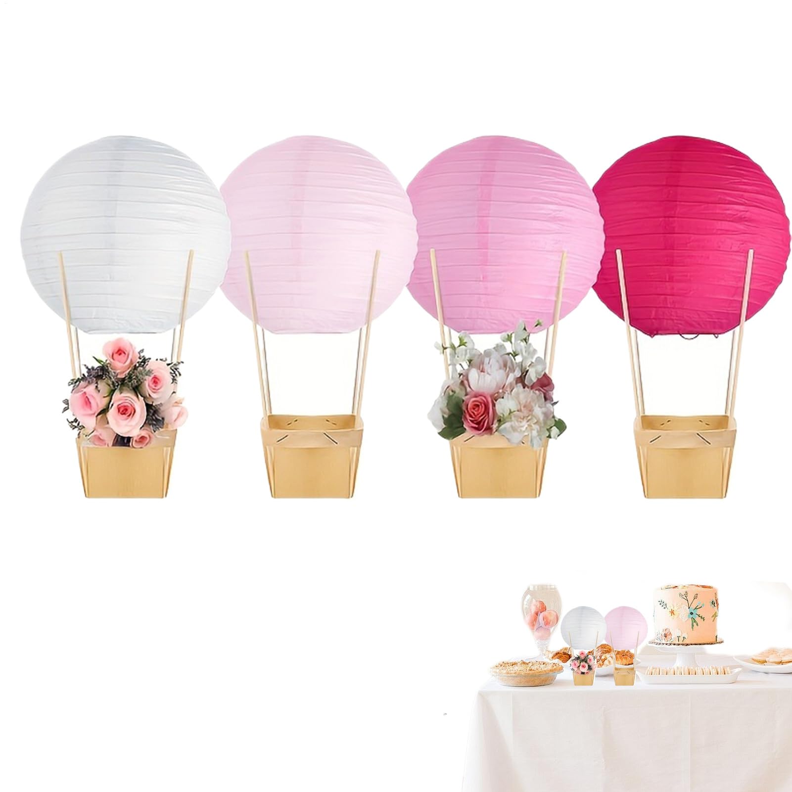 Lanterne in mongolfiera di carta, lanterne in mongolfiera, Centrotavola di lanterne di carta per shower, Elegante arredamento per la scatola per zucchine per bambini per Natale, matrimonio