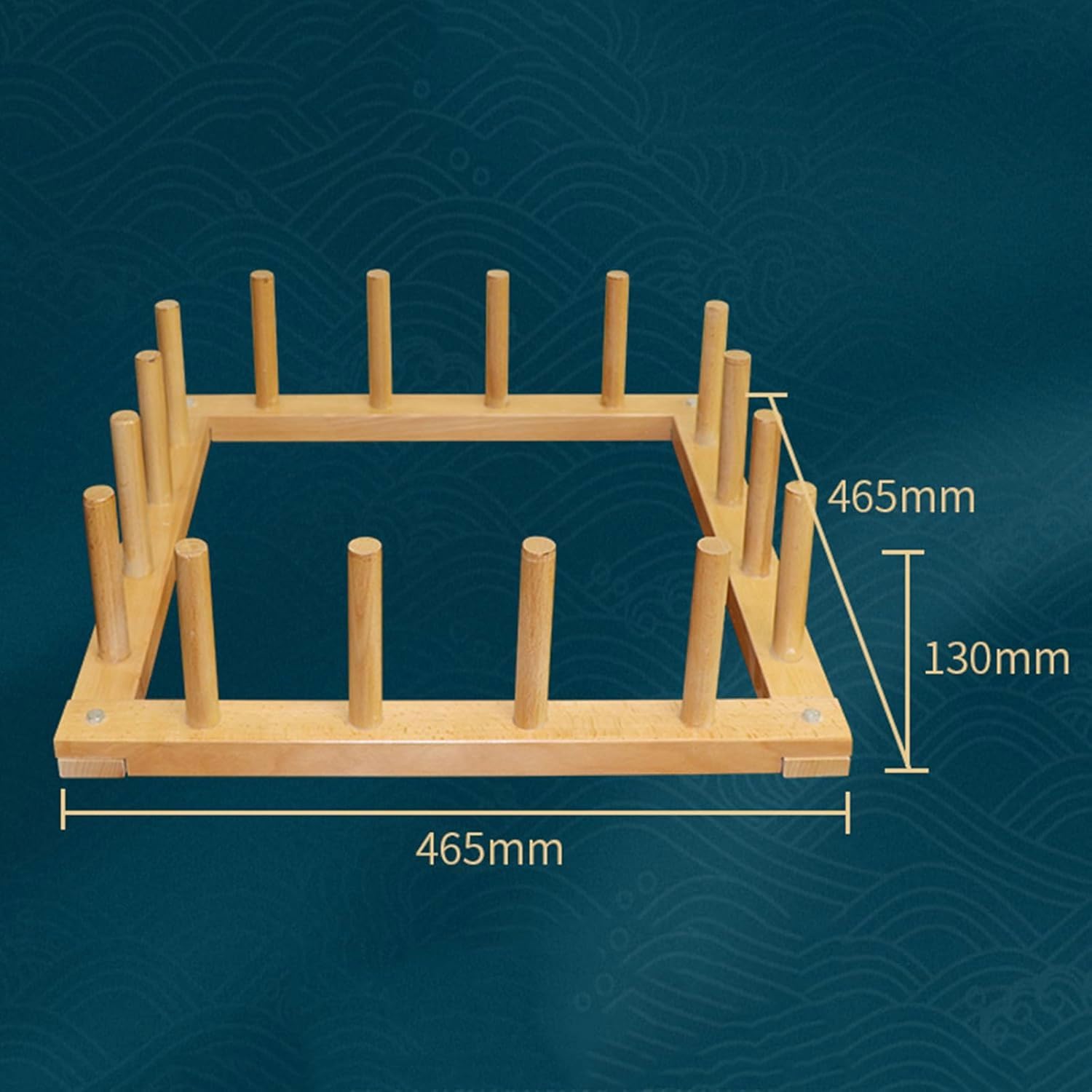 Kettbaum, 46,5 x 46,5 x 13 cm (18,3 x 18,3 x 5,1 Zoll), Garnwickler aus Holz, Garnwickler für Handwebstühle, Strickset, Handarbeits-Strickset, Kettrahmen für Websets, für Anfänger und Erwachsene