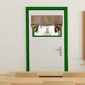 RYB HOME Small French Door Blinds 20 inch Length, Room Darkening Energy Smart Window Curtains for Patio/French Window Door, W26 x L20 inch, Mocha, 1 Panel