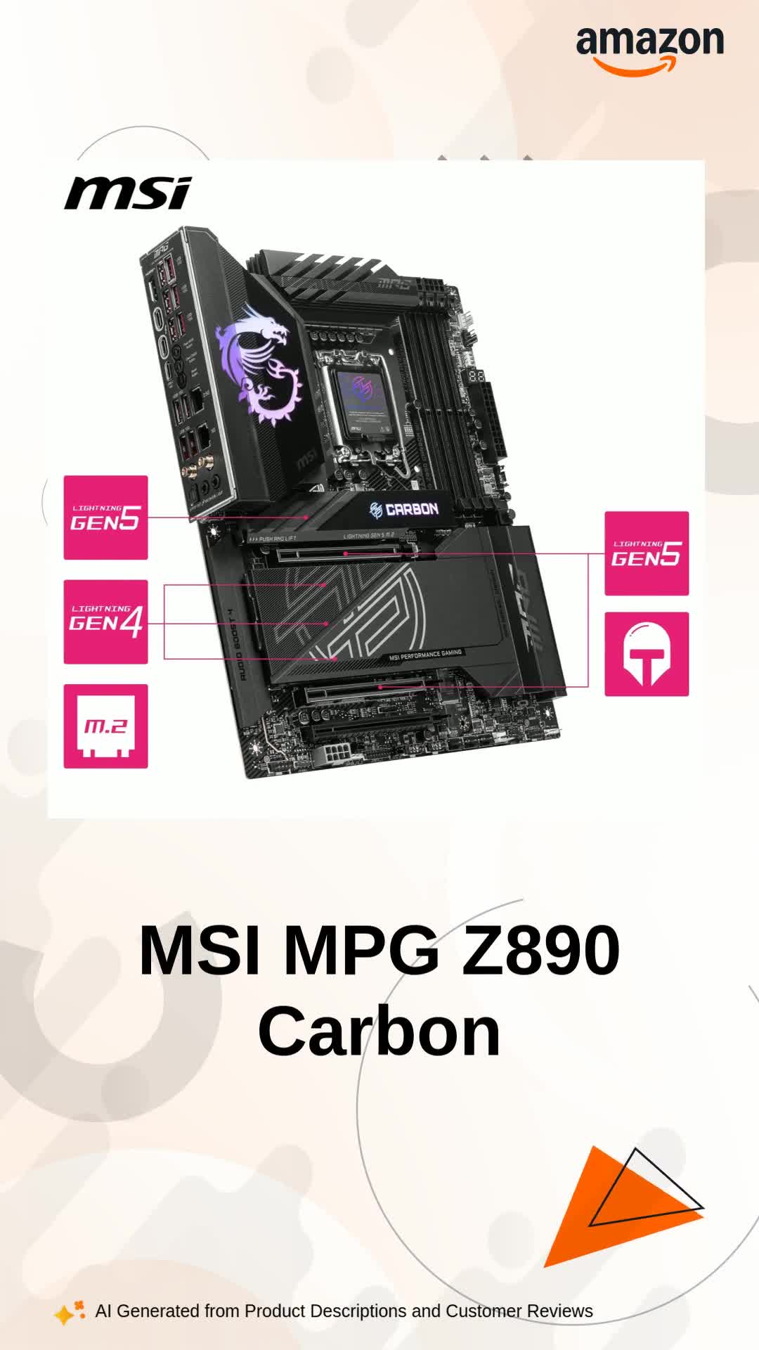 MSI MPG Z890 Carbon WiFi Motherboard ATX