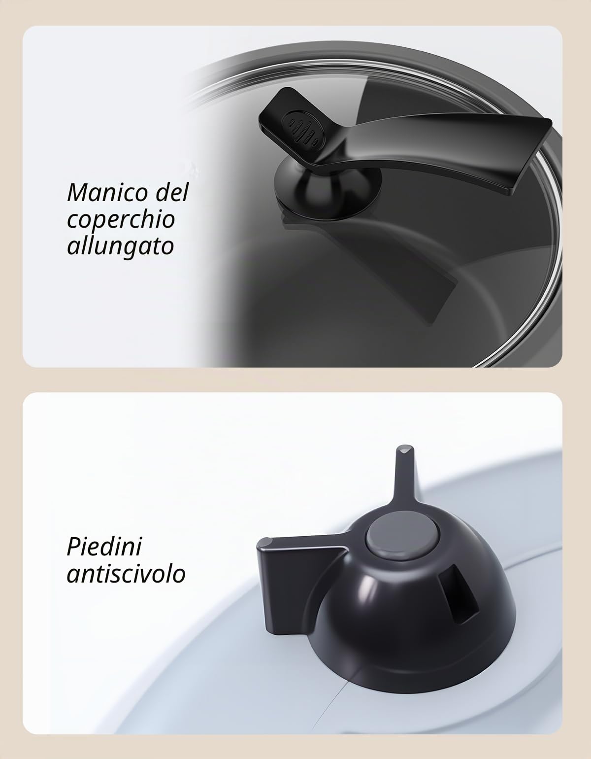 ERC-5P07SL 1L | 400W Cuociriso e Vaporiera 2 in 1 Riscaldare e cuocere 1-5 persone Pentola rimovibile antiaderente