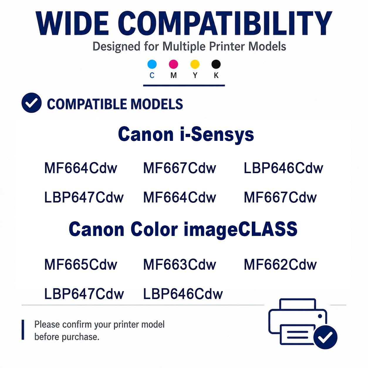 CRG075 Sostituzione della cartuccia di toner ad alta resa per CRG075HK/C/M/Y, compatibile con Canon Color imageCLASS LBP646Cdw/LB647Cdw/MF662CdW, con chip