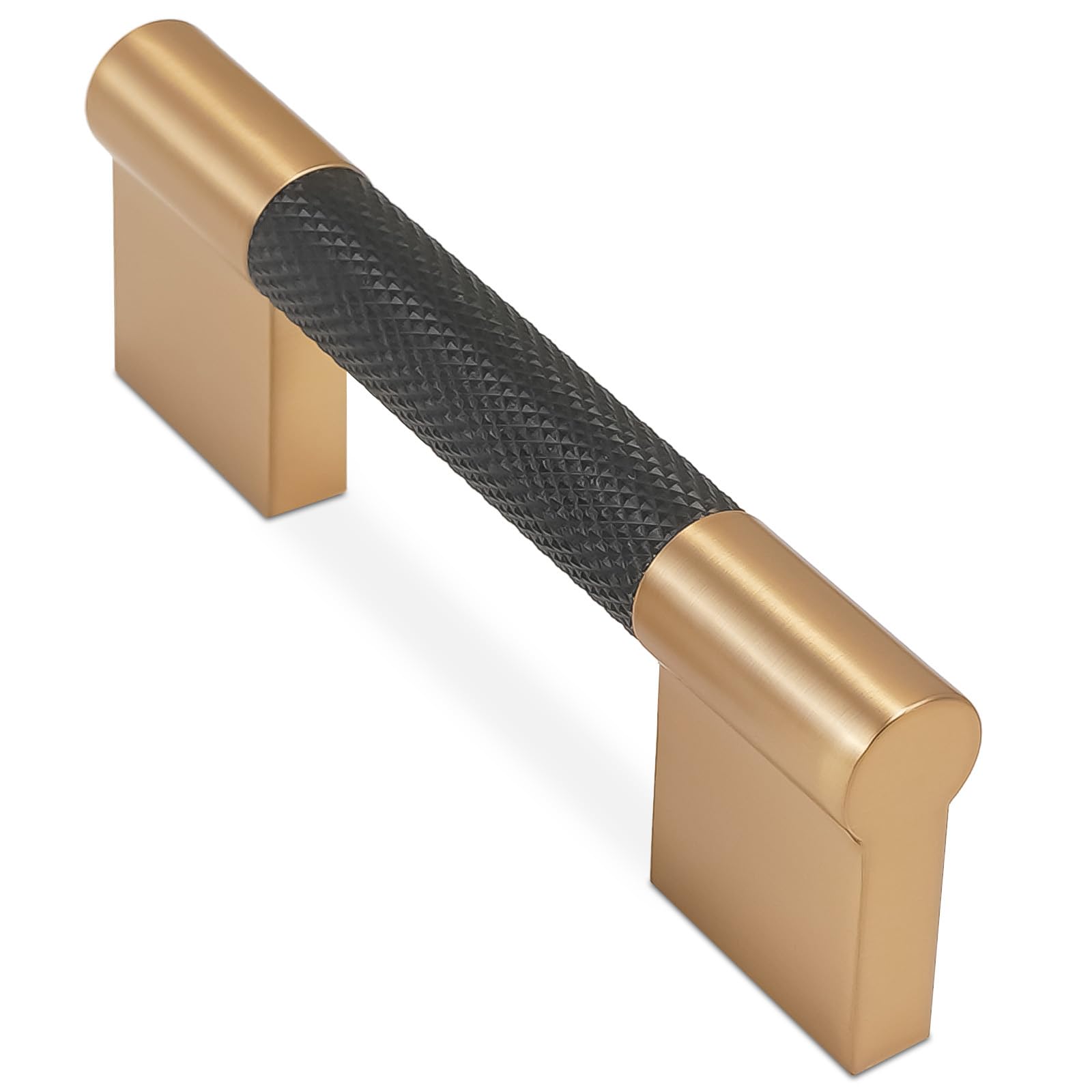 COTYKILEY 10 Pack 3 Inch(76mm) Black and Champagne Bronze Knurled Cabinet Handles Knurled Kitchen Cabinet Pulls Cabinet Door Handles Kitchen Cabinet