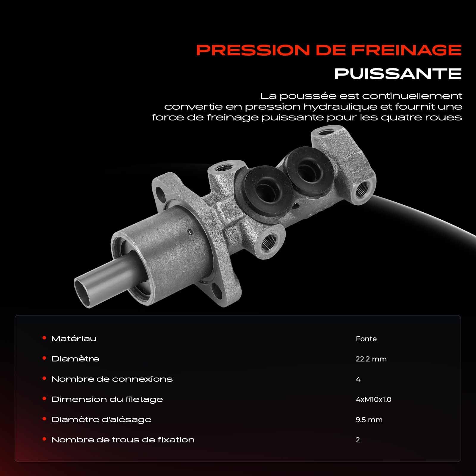 Frankberg Maître-cylindre de frein 357611019B | Compatible avec: Transporteur IV Coffret 70A 70H 70J 7DA 7DH, P.a.s.s.a.t Variant 35I 3A5, Tolède I 1L2