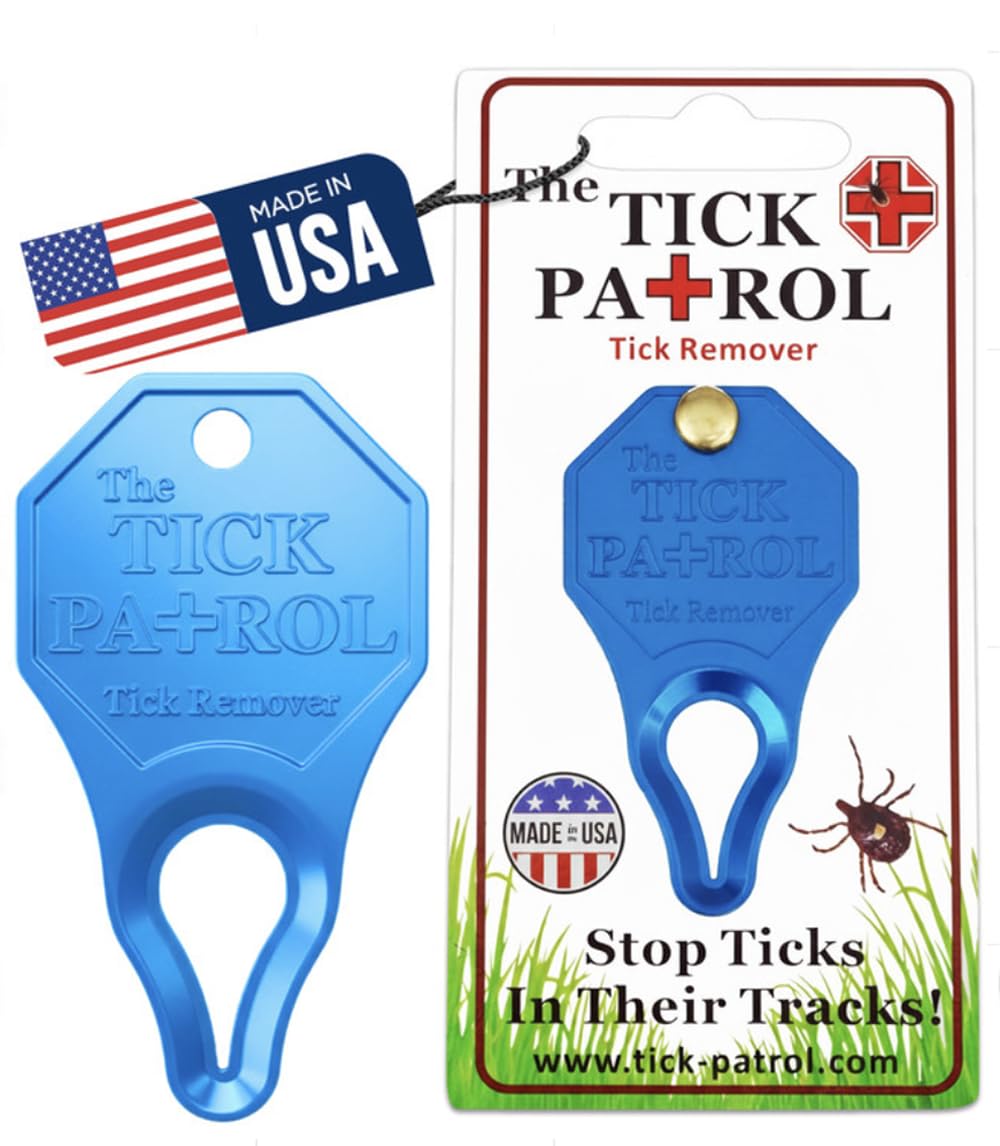 The Tick Patrol Tick Remover Tool for People & Pets, Lightweight, Portable, Durable, Keychain Attachment, Quick, Safe & Effective Tick Removal Kit, Assorted Colors, Made in USA (Assorted)