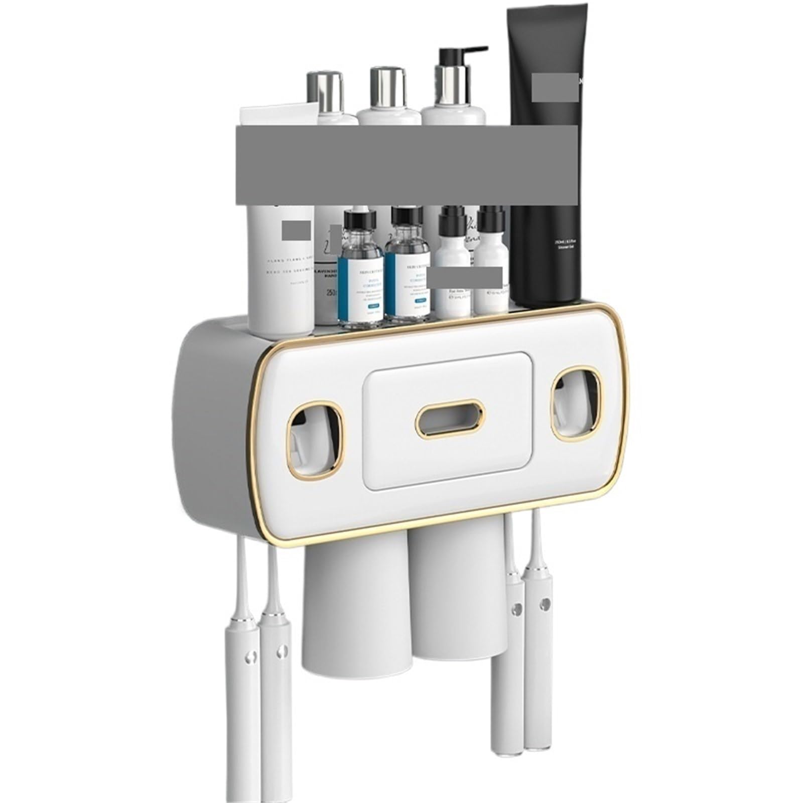 Magnetic Adsorption Inverted Toothbrush Holder 2 Automatic Toothpaste Squeezer Dispenser Storage Rack Bathroom Accessories Set For Toothbrush